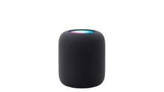 Apple HomePod 2 in black on a white background