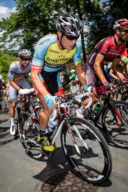 Travis McCabe (SmartStop) rides in the field before launching his attack