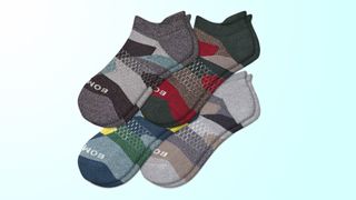 Walking socks against gradient background