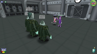 Using Sound gags on three Cogs in Toontown Rewritten.