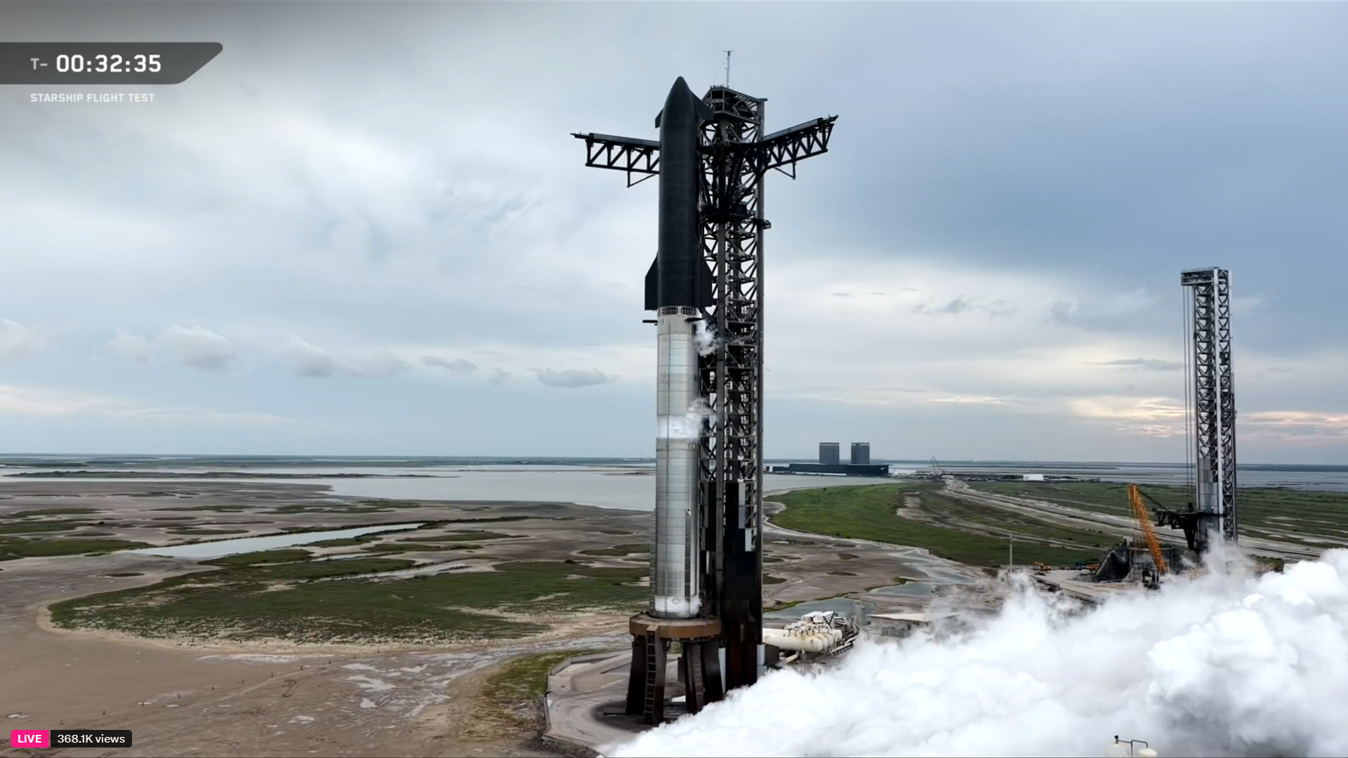 SpaceX&#039;s tenth Starship flight test rocket is fueled for launch on Aug. 25, 2025.
