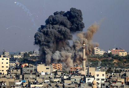 An explosion in Gaza on May 12.