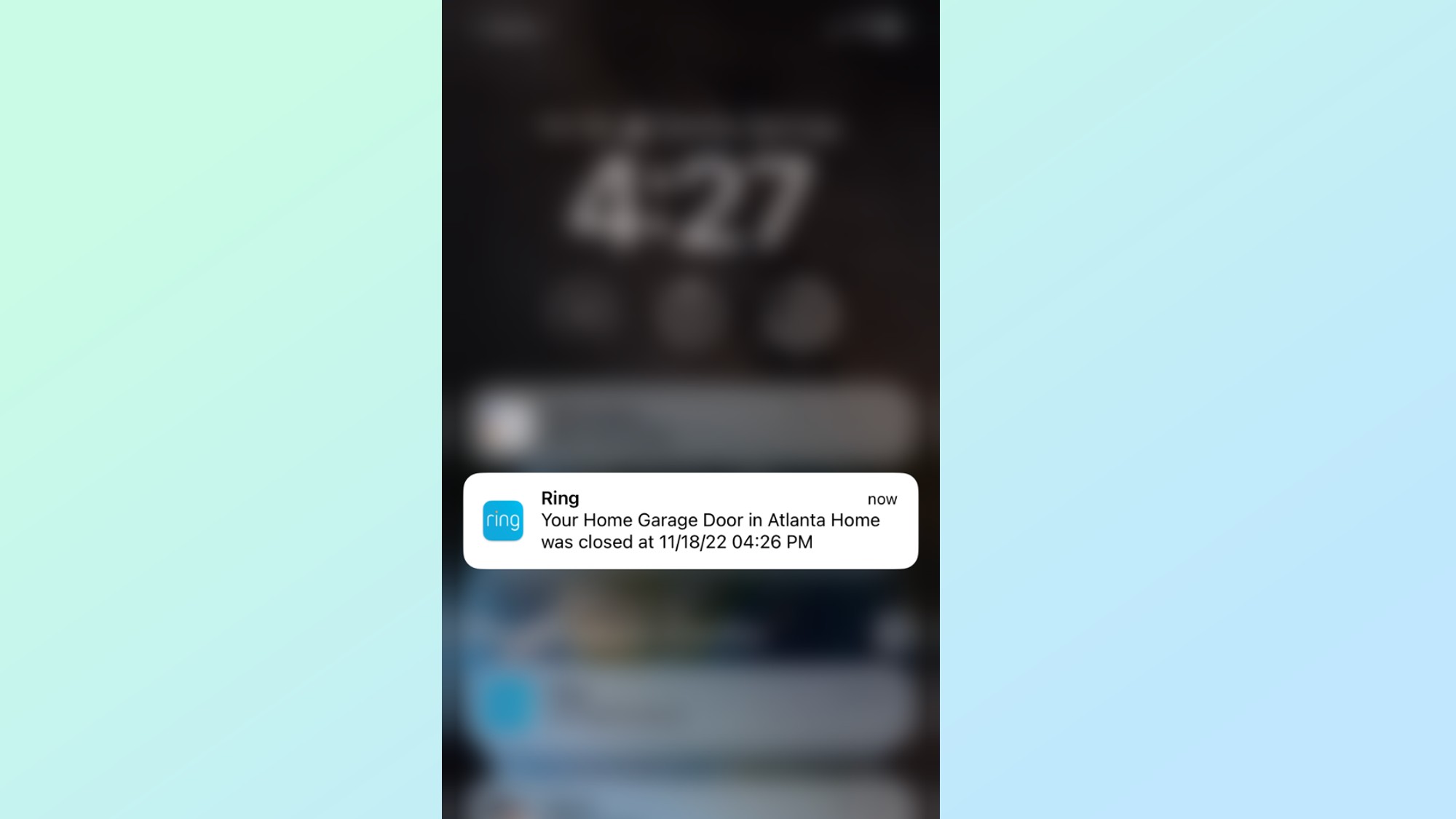 Capture D'Écran De La Notification De L'Application Ring