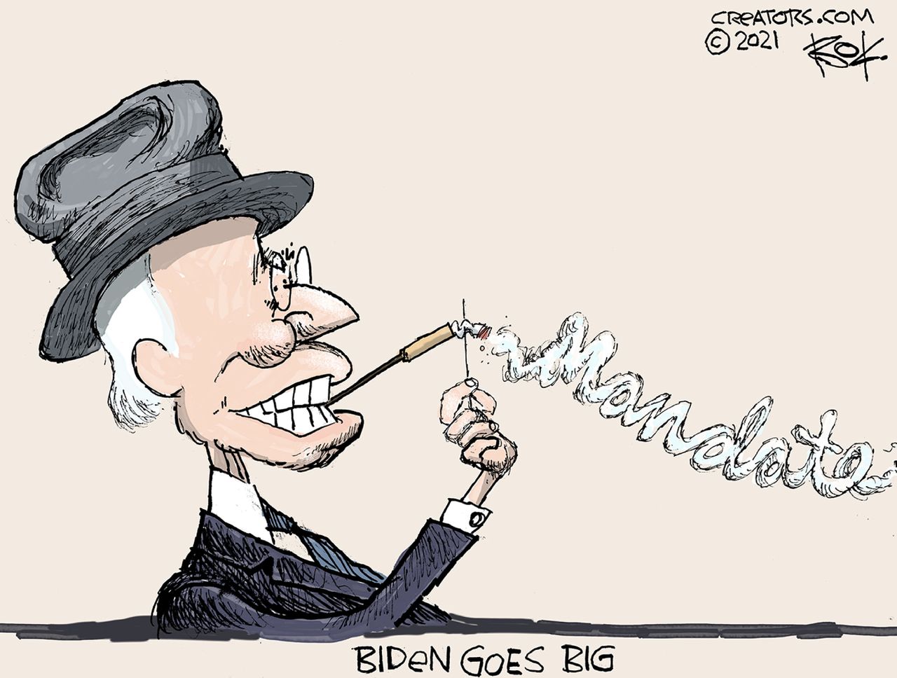 Political Cartoon U.S. biden fdr big government