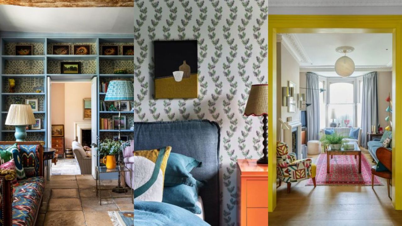 Three rooms showing clever ways to upcycle unused decorating materials