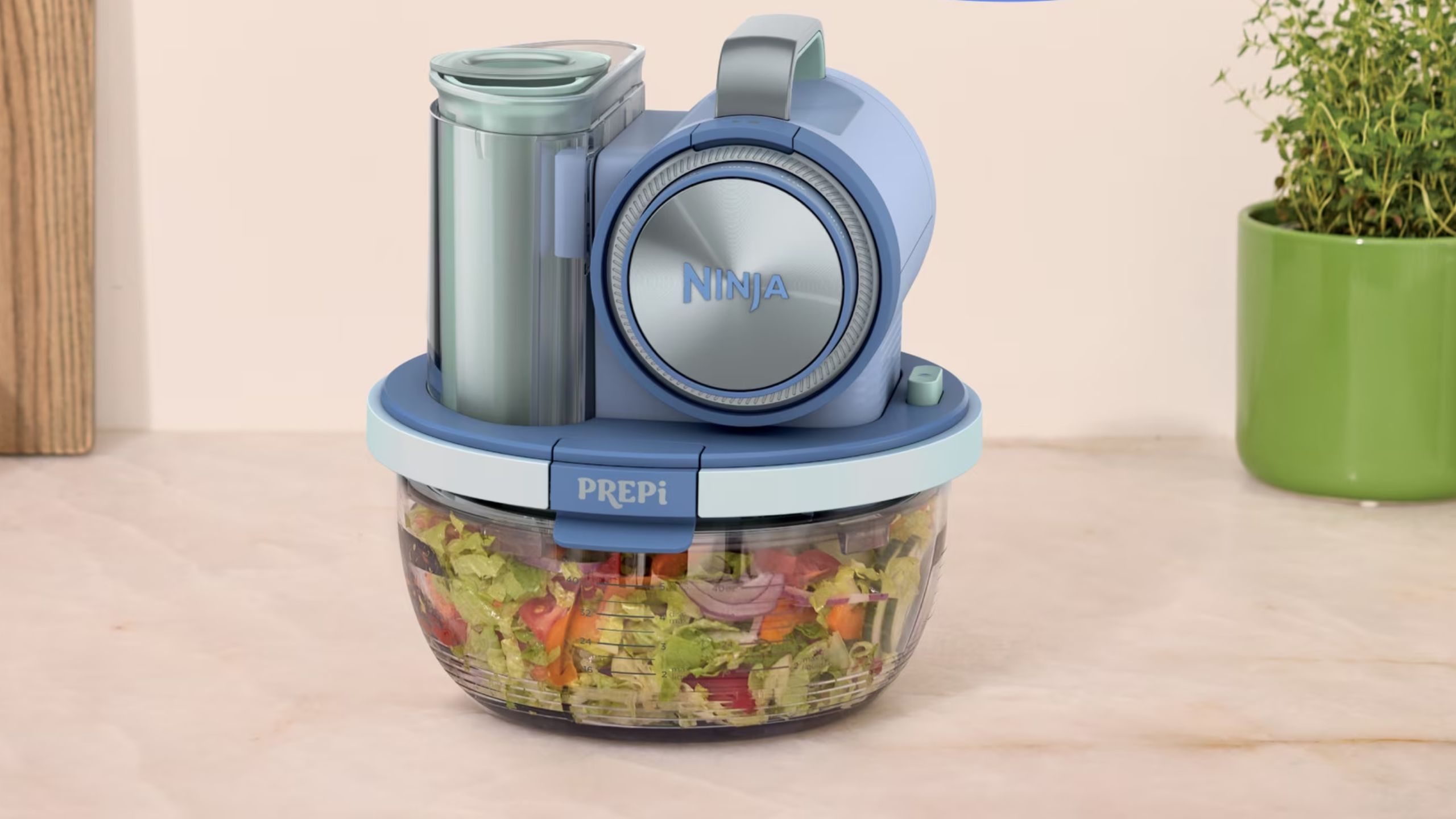 A blue ninja prepi unit on a pink background