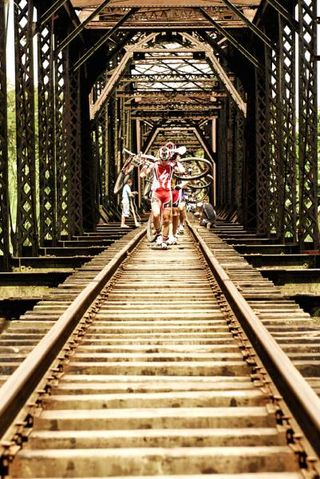 Riders on the infamous La Ruta railroad trestle bridges