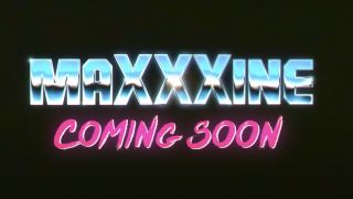 MaXXXine's very '80s looking title card, complete with chrome letters.