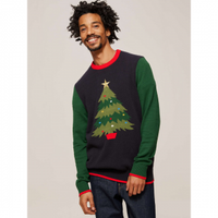 John Lewis &amp; Partners Christmas Advert 2021 Men's JumperAvailable in sizes S-XXL. The John Lewis Christmas jumper features contrasting sleeves, plus a ribbed collar, cuffs and hem in red.