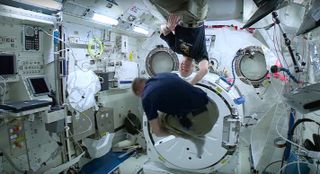 ESA Astronaut Tim Peake Does Somersaults