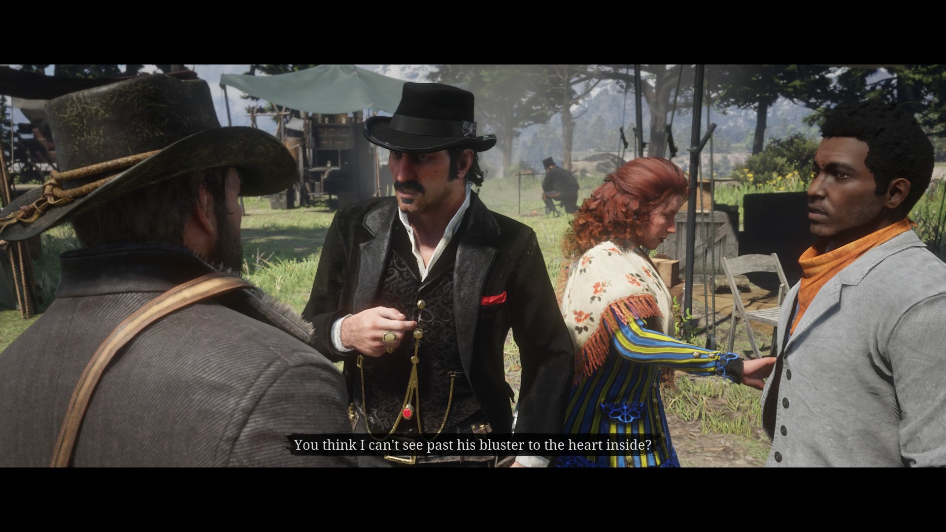 Red Dead Redemption 2 screenshot of Dutch talking to Arthur about rescuing Micah and saying &amp;quot;you think I can&#039;t see past his bluster to the heart inside?&amp;quot;