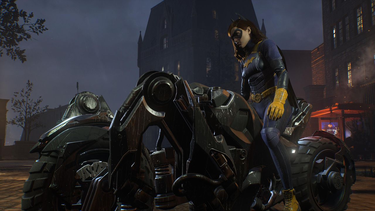 Batcycle with Batgirl in Gotham Knights