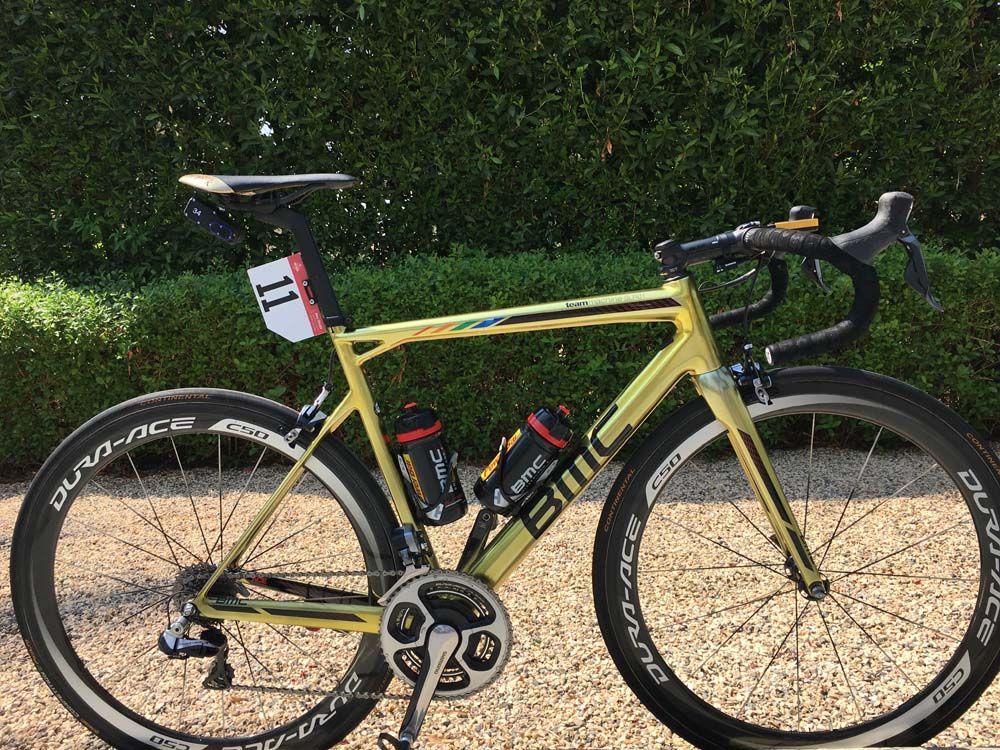Greg van Avermaet's gold BMC Time Machine SLR01 bike