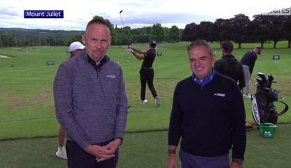 Lee and McGinley chat on the range at the Irish Open