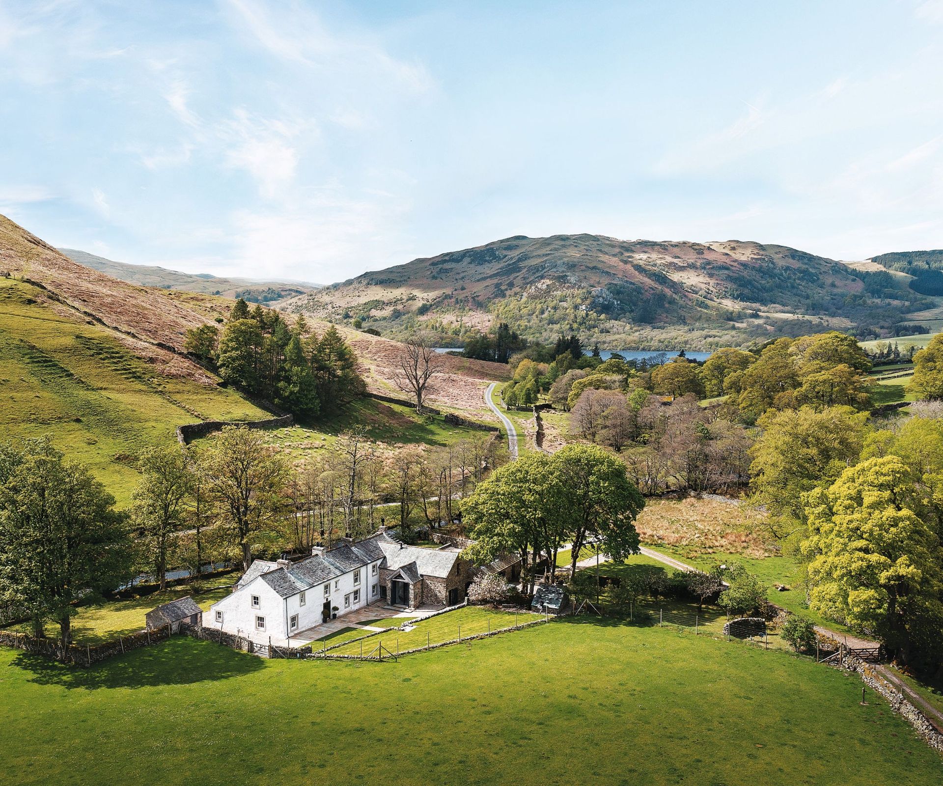 White house in valley