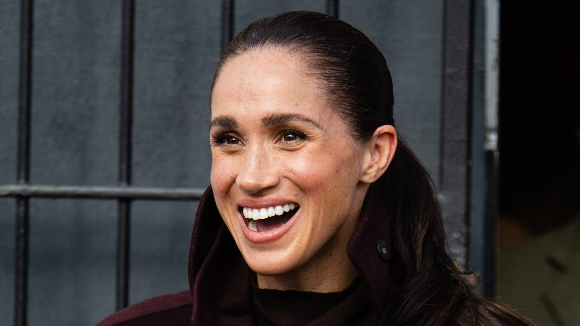 Meghan Markle looking surprised at an event in Nottingham