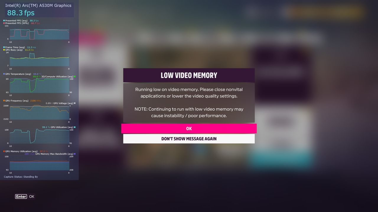 Lenovo LOQ 15IAX9I running Forza Horizon 5