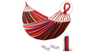 Striped hammock and fixings