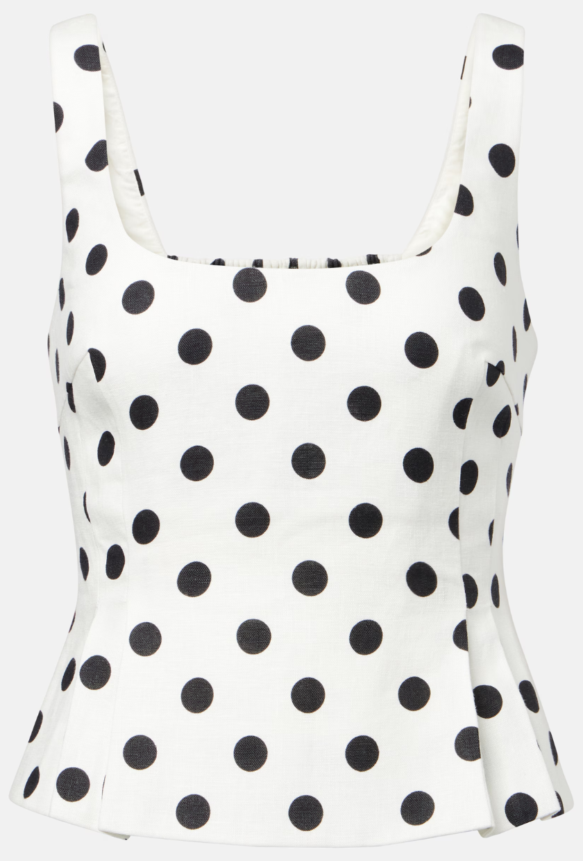 An image of a polka-dot top from Posse.