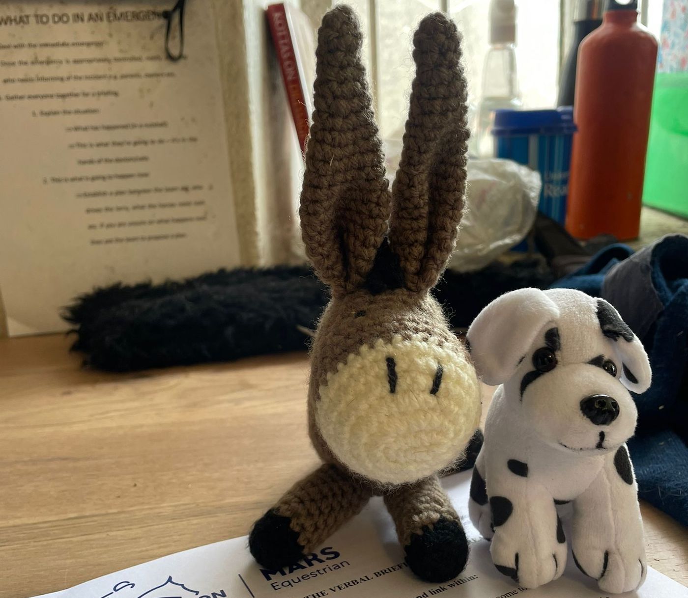 Donkey and Dalmatian plush teddies