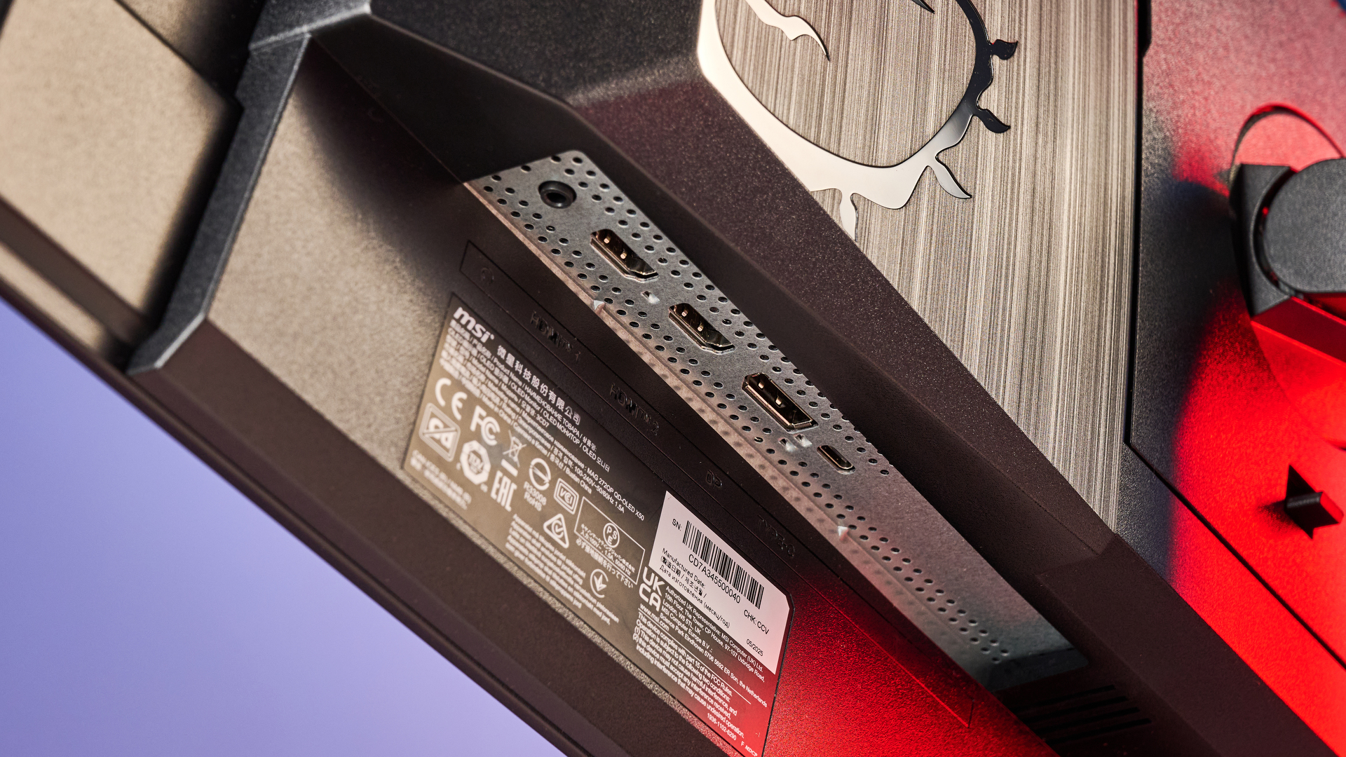 An MSI MAG 272QP QD-OLED X50 gaming monitor