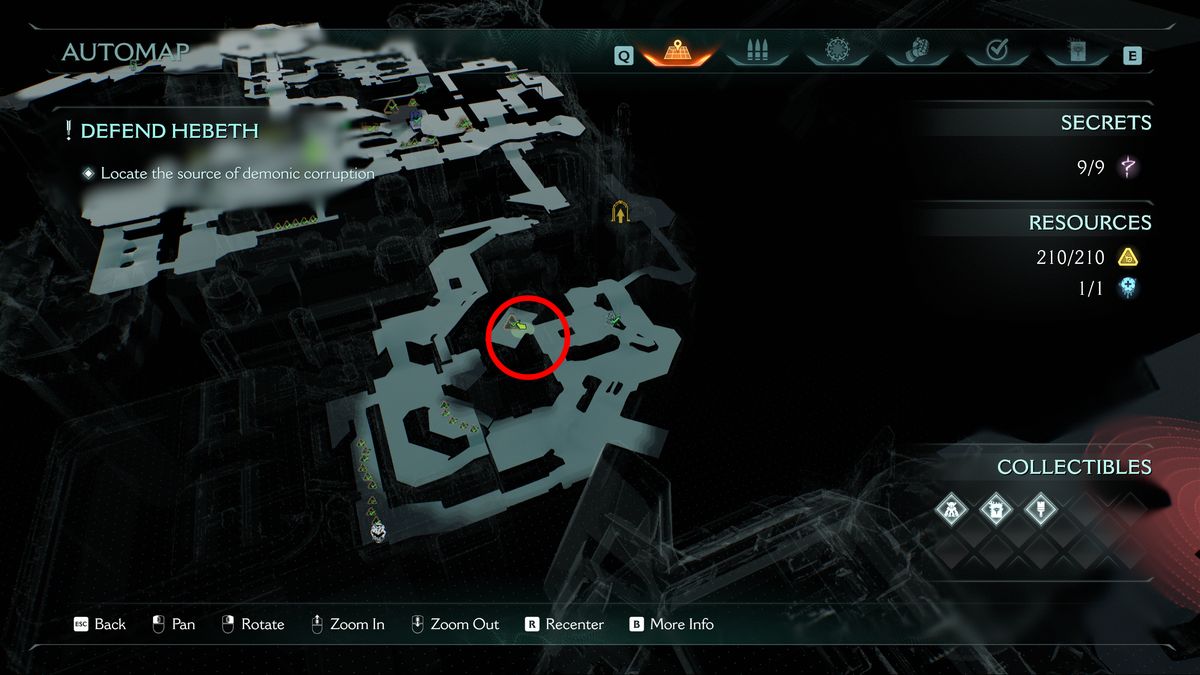 Doom: The Dark Ages Hebeth secrets - A map showing the location of gold bars in a small room.