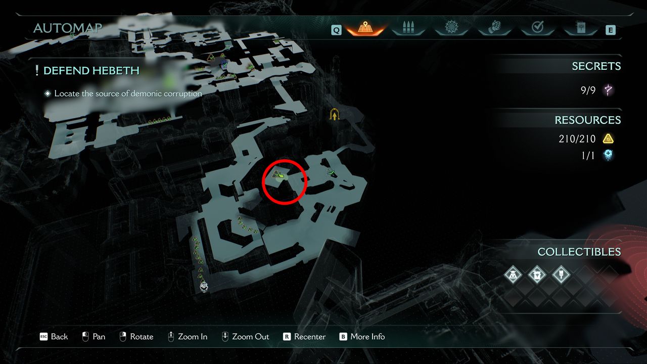 Doom: The Dark Ages Hebeth secrets - A map showing the location of gold bars in a small room.