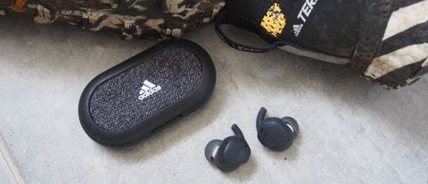 the adidas fwd-02 sport wireless earbuds with their charging case