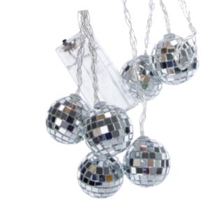 A set of disco ball string lights
