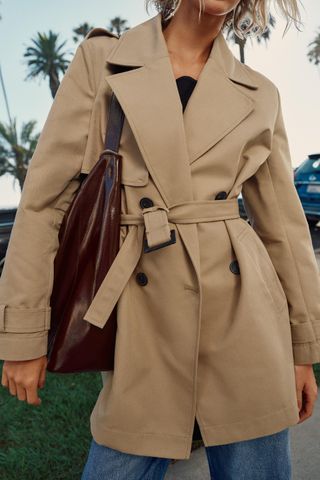 Belted Double Breasted Trench Coat