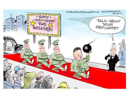 Editorial cartoon North Korea The Interview Sony