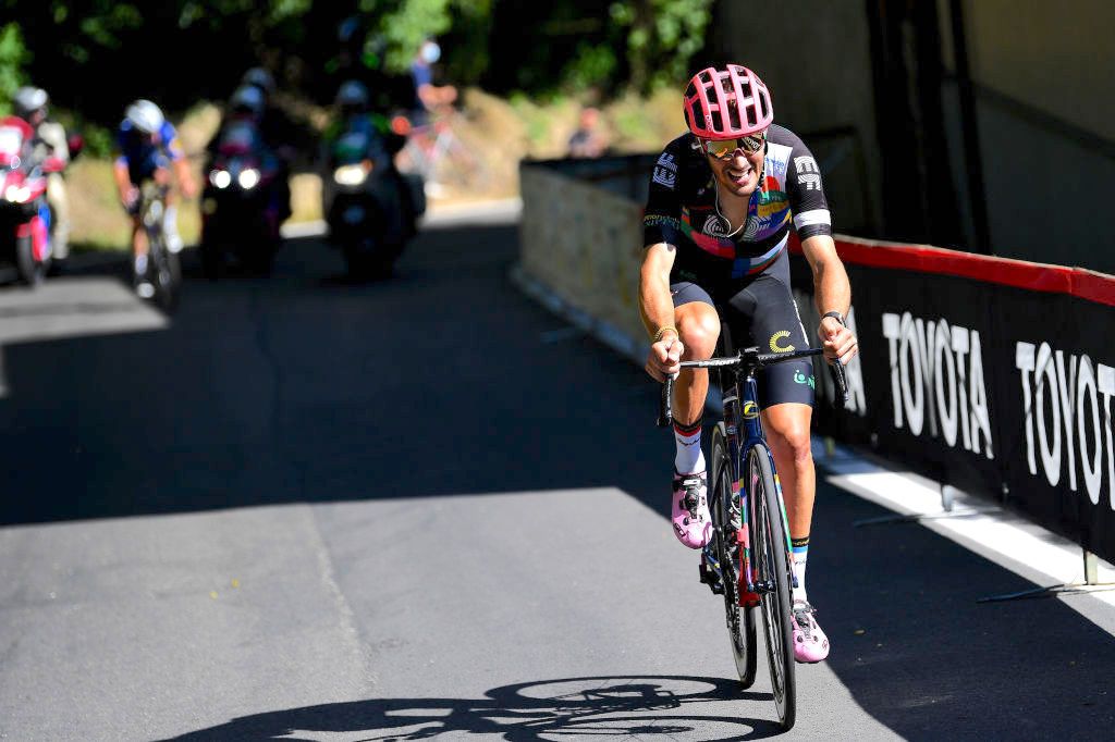 STRADELLA, ITALY - MAY 27: Alberto Bettiol of Italy and Team EF Education - Nippo attaks in the Breakaway during the 104th Giro d'Italia 2021, Stage 18 a 231km stage from Rovereto to Stradella / #UCIworldtour / @girodiitalia / #Giro / on May 27, 2021 in Stradella, Italy. (Photo by Tim de Waele/Getty Images)
