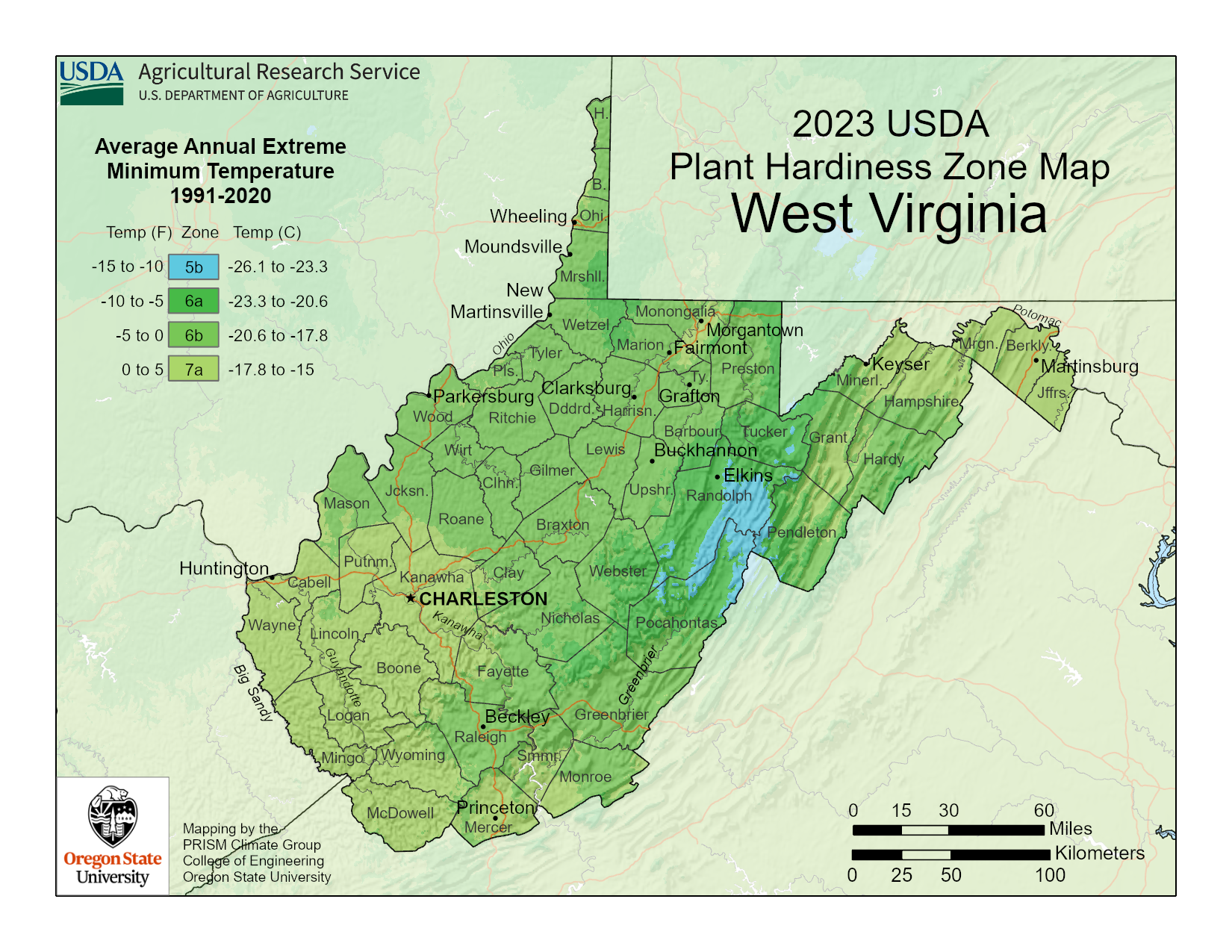 West Virginia Zone Map For Hardiness Of Plants And Trees | Gardening ...