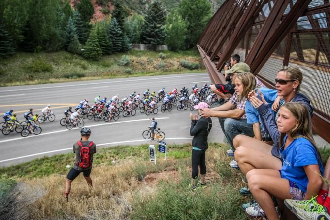 Fans watch stage 2 of the USA Pro Challenge