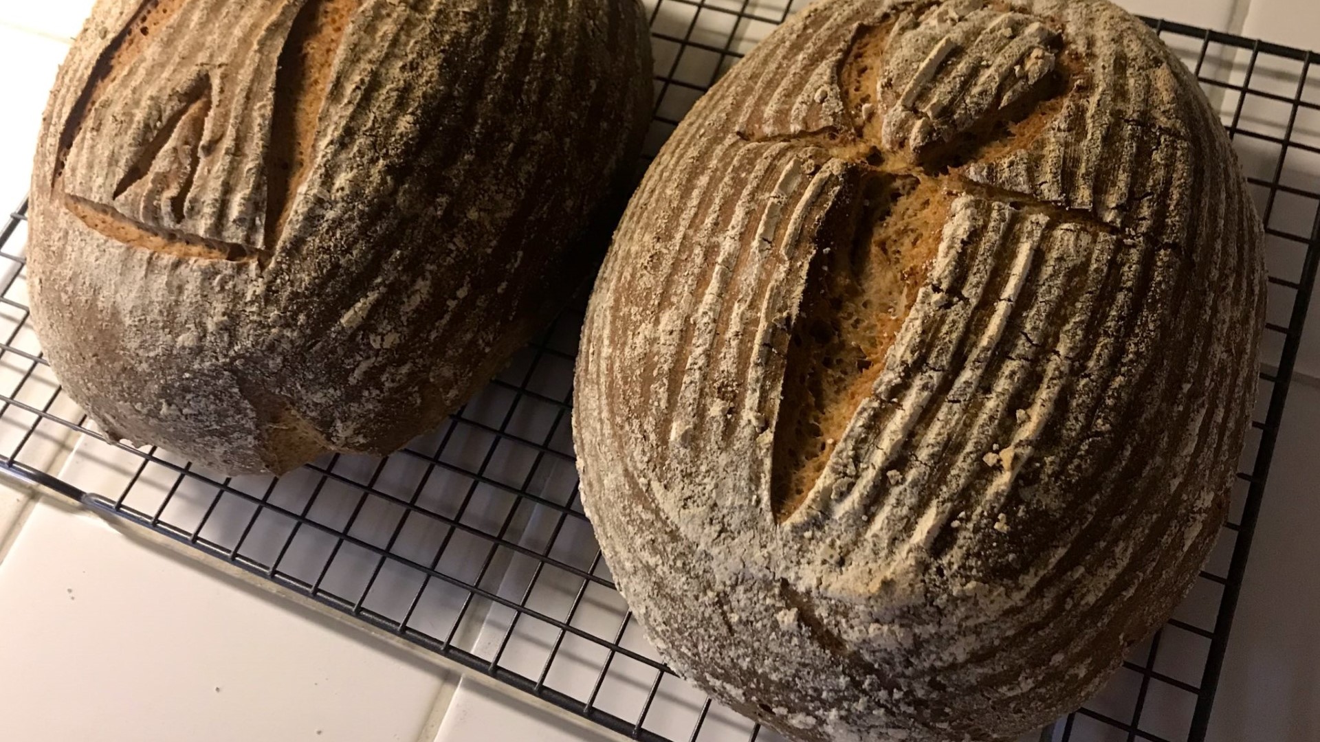 Seamus Blackley shows off his loaves