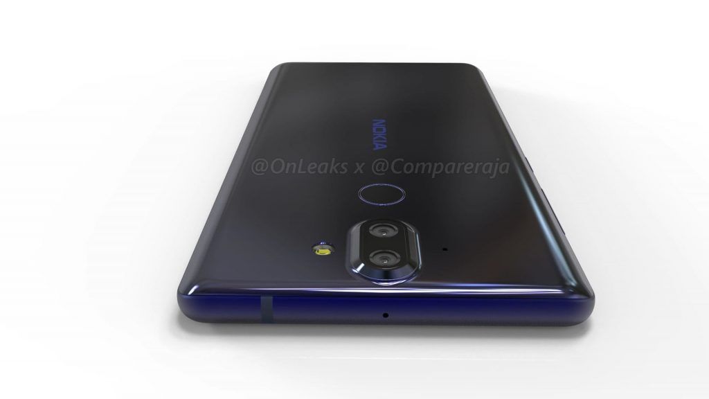 The Nokia 9 is shown here with a dual-lens camera. Credit: @OnLeaks / CompareRaja