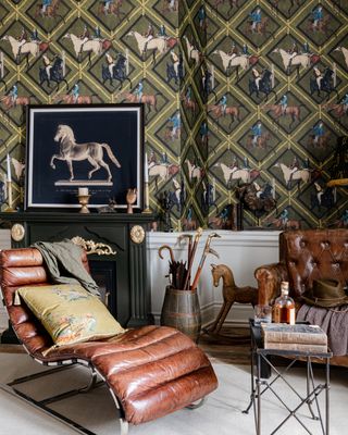 horse patterned wallpaper