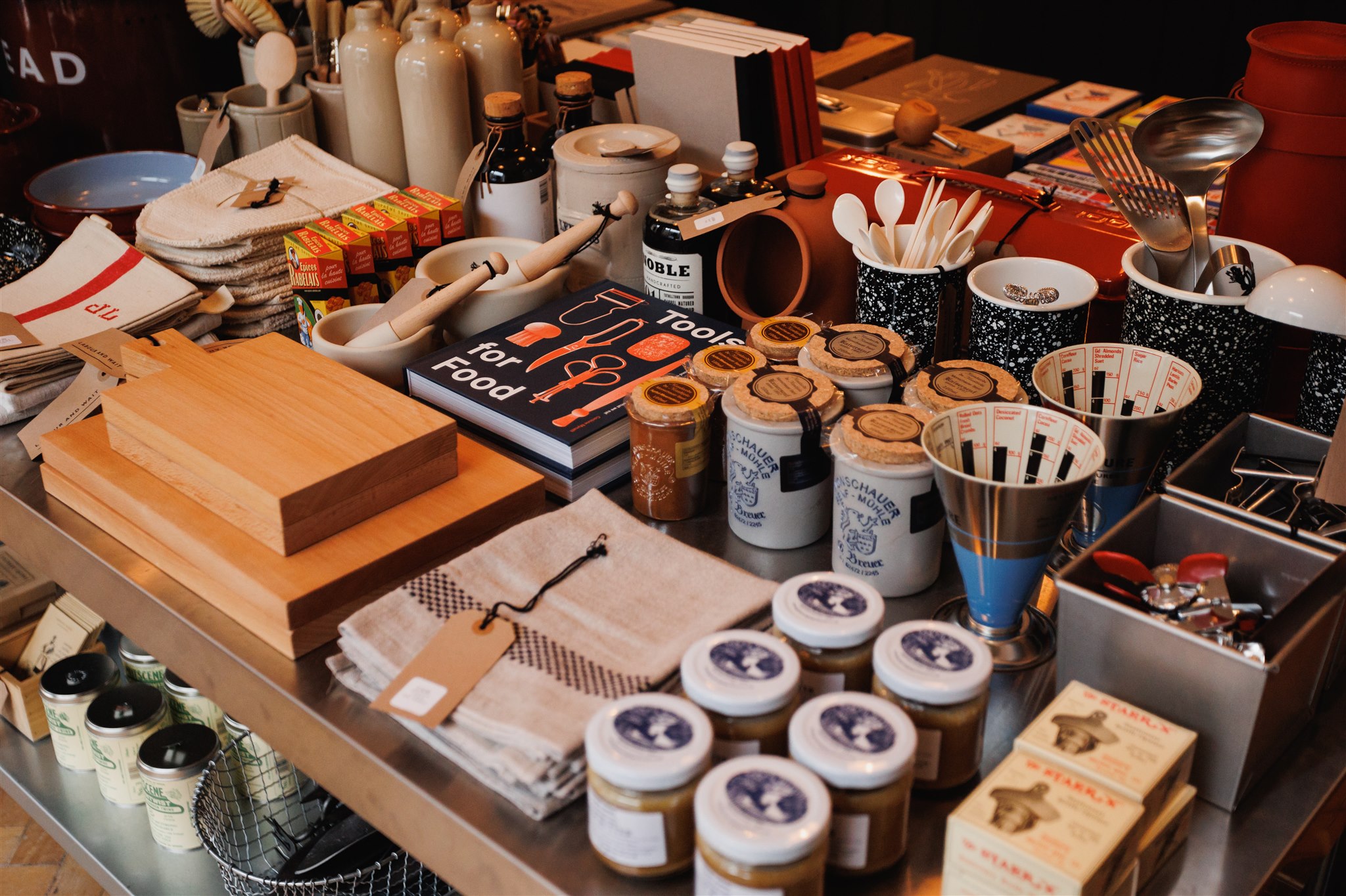 Homeware, books and produce for sale in Labour and Wait