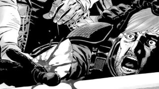 Rick getting hand chopped off in The Walking Dead comic