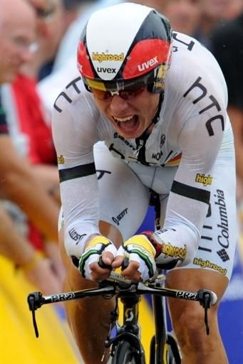 Tony Martin (HTC-Columbia) led for the entire day until Cancellara's finish.