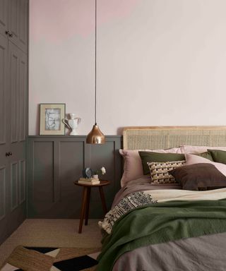 Room painted in dulux heritage potters pink