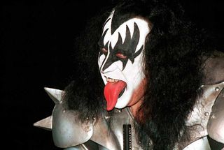 Gene Simmons sticking his tongue out