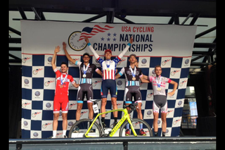 Strickland atop the podium at the National Championships