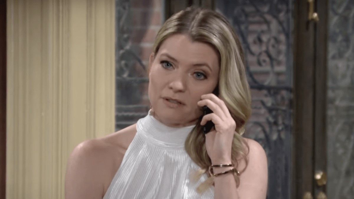 Elizabeth Leiner as Tara Locke on the phone in The Young and the Restless