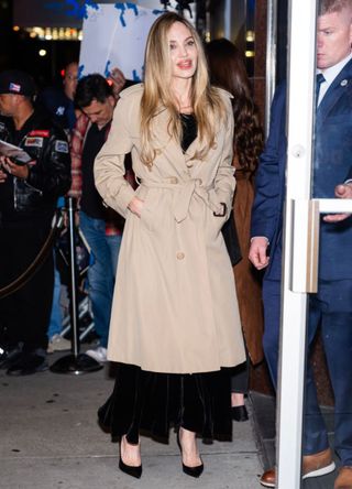 Angelina Jolie is seen in Midtown on November 11, 2024 in New York City