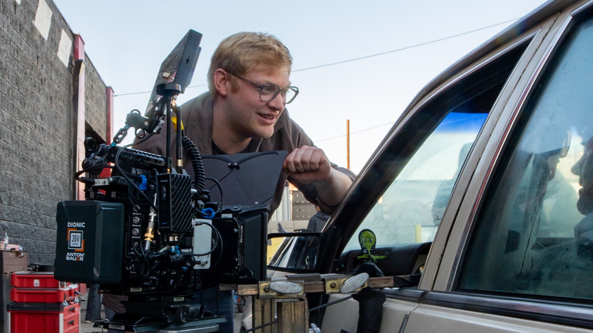 Curry Barker directing Michael Johnston in Obsession