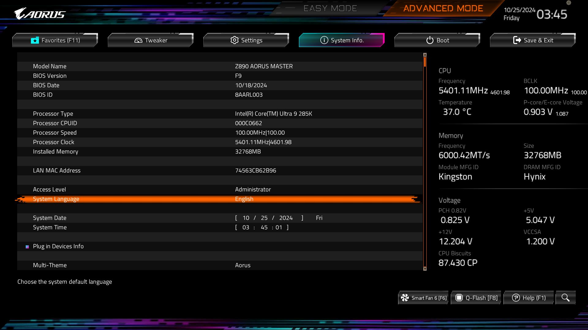 Gigabyte Z890 Aorus Master