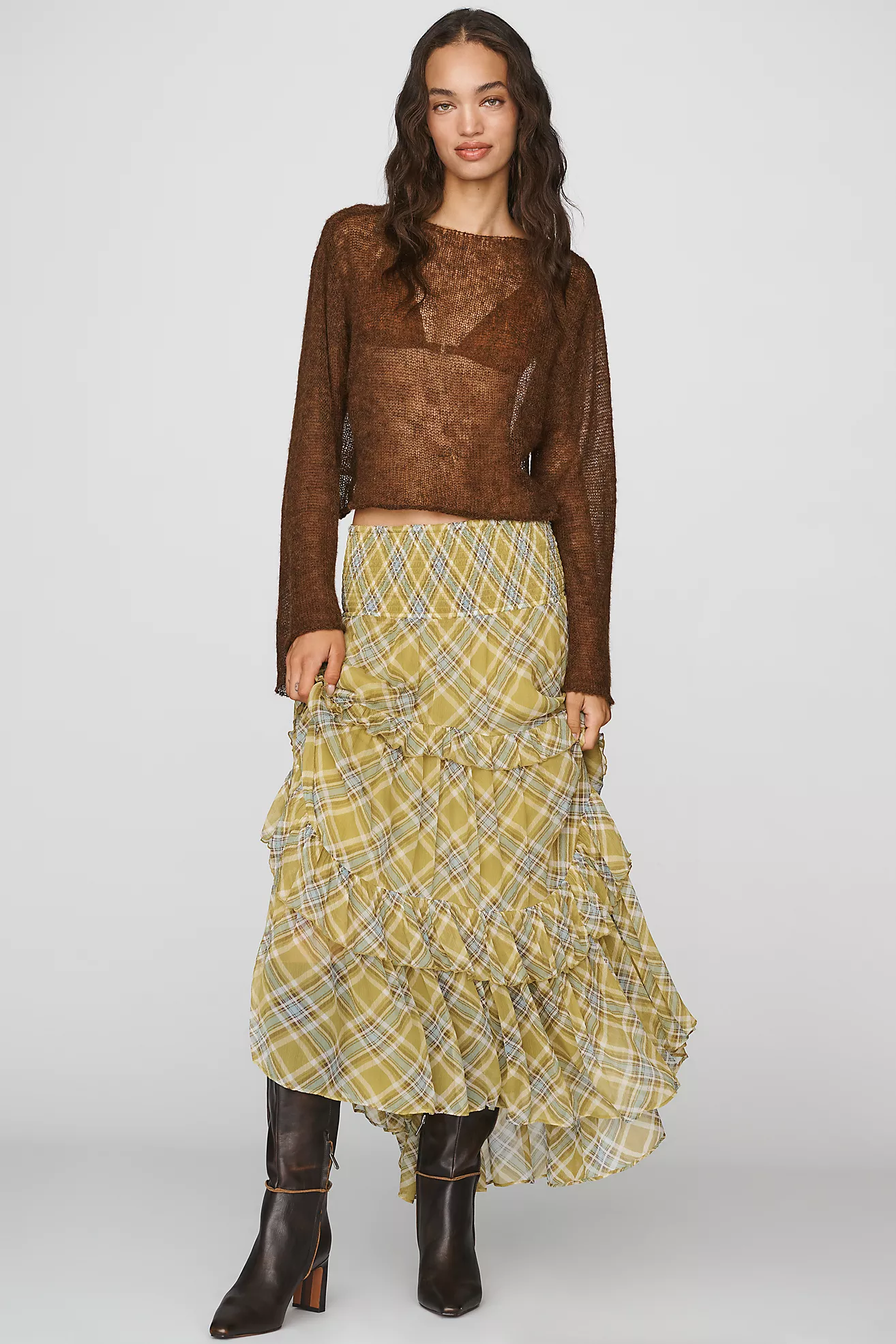 By Anthropologie Chloe Plaid Skirt