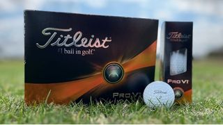 Titleist Pro V1 2023 Golf Balls sitting on the green