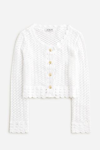J. Crew Collection Crochet Cropped Cardigan Sweater